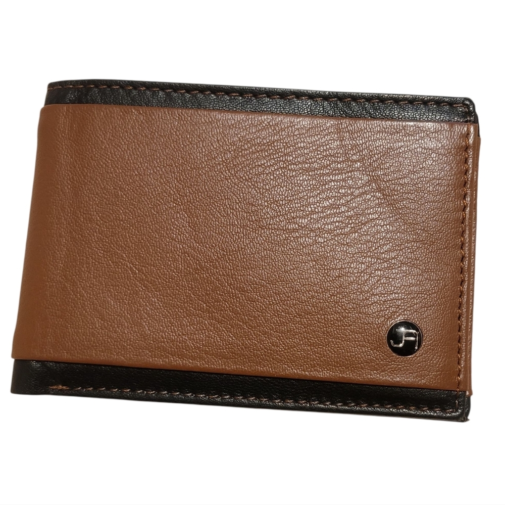 Jack Abrahams Men Brown Genuine Goat Leather Wallet